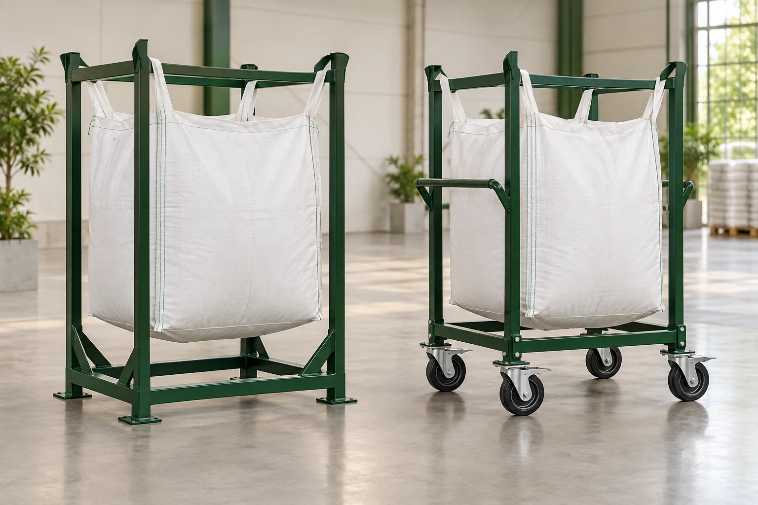 Porta big bag fixo e com rodízios